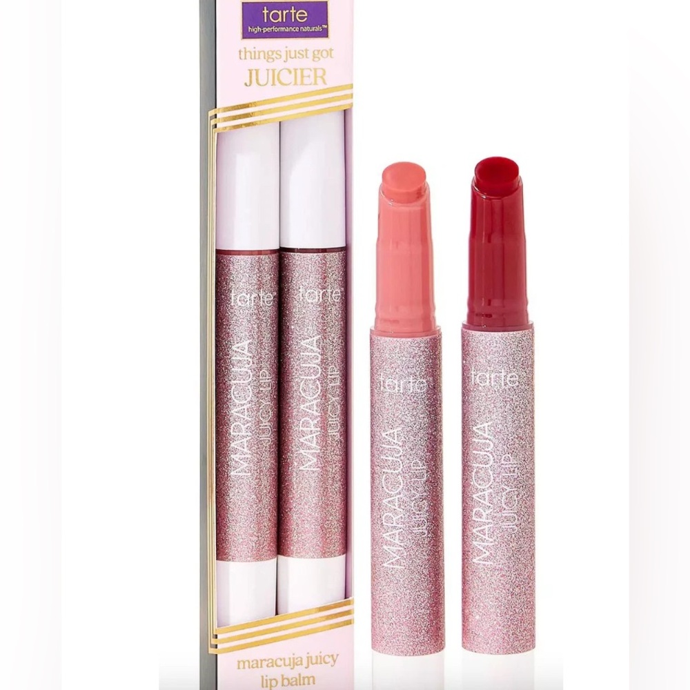 Tarte Maracuja Juicy Lip Balm Duo - Soft Pink and Deep Red